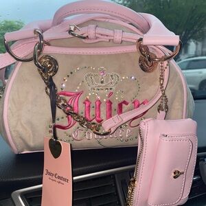 NEW Juicy Couture Pink and Cream Women's Bag